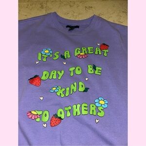 Purple Graphic Sweatshirt - It's a Great Day to Be Kind